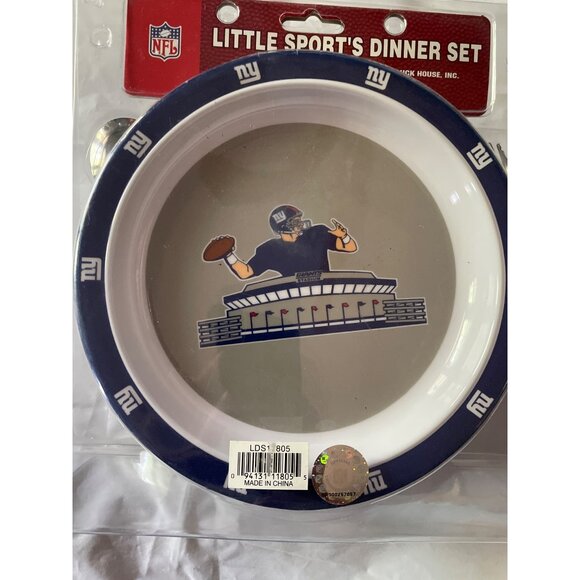 NFL New York Giants Little Sports 3-Piece Dinner Set For Kids - Picture 3 of 11